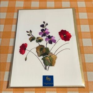 “Embroidery Flowers” Thank You Papyrus card